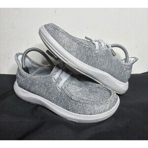 Kuru Draft Rento Womens Size 9.5 White Gray Casual Walking Canvas Slip-On Shoes
